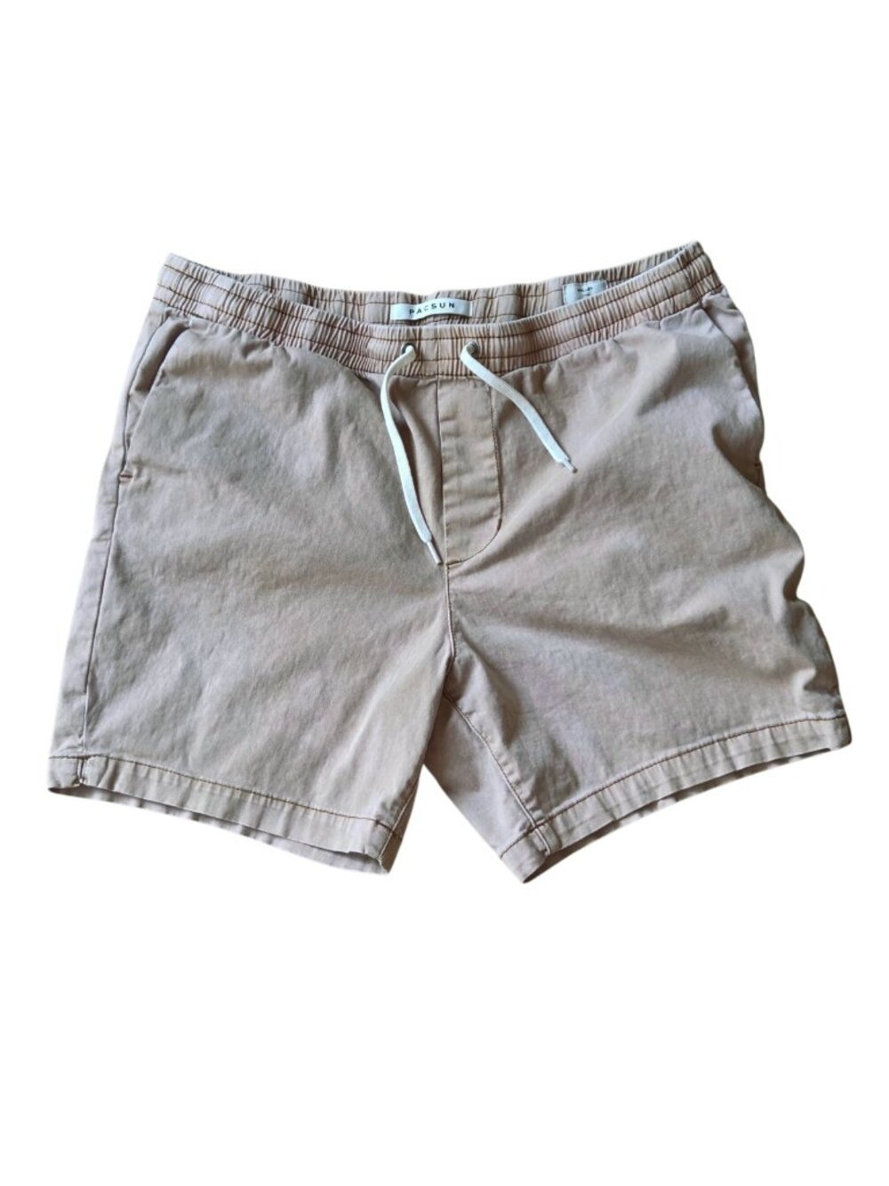 PacSun Volley Shorts Men's L Cotton Twill with Stretch Tan Neutral 5.75" inseam